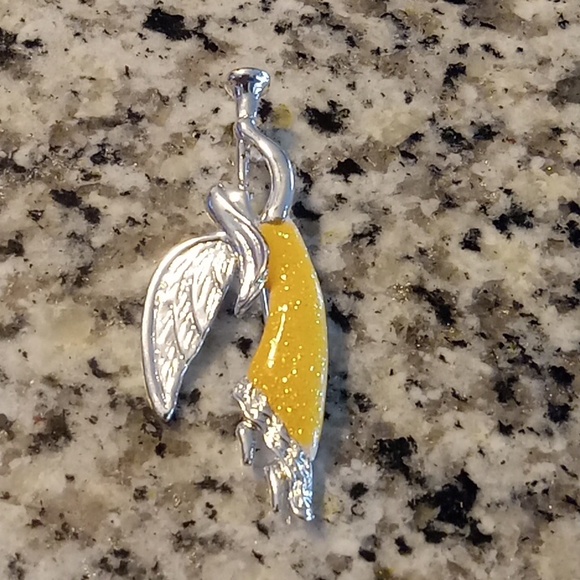 no brand Jewelry - Silver and Yellow Angel Brooch